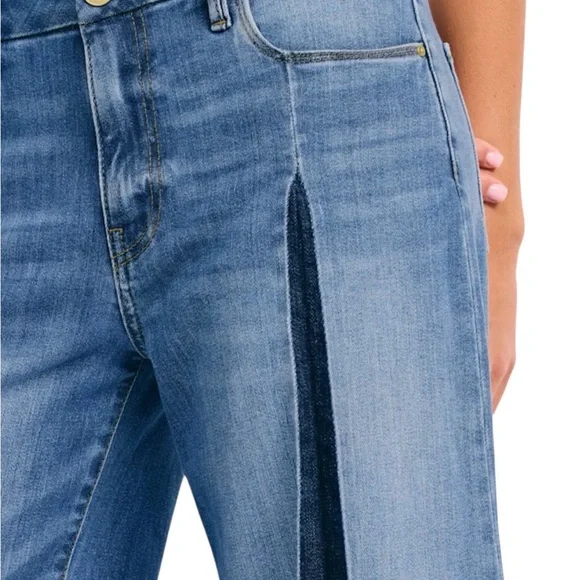 KUT FROM THE KLOTH MEG HIGH RISE WIDE LEG FRONT PLEAT w/ SHADOW RAW HEM - Picture 4 of 5